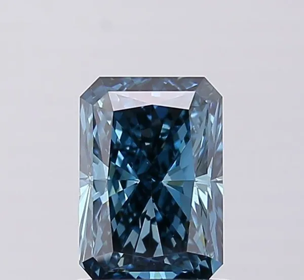 1.35ct RADIANT Fancy Vivid Greenish Blue VS1 Coloured Lab diamond