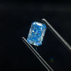 1.18ct RADIANT Fancy Vivid Blue VS1 Coloured Lab diamond