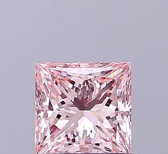 1ct PRINCESS Fancy Intense Pink VVS2 Coloured Lab diamond