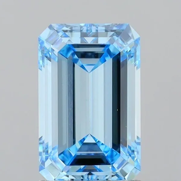 1.83ct EMERALD Fancy Vivid Blue VVS2 Coloured Lab diamond