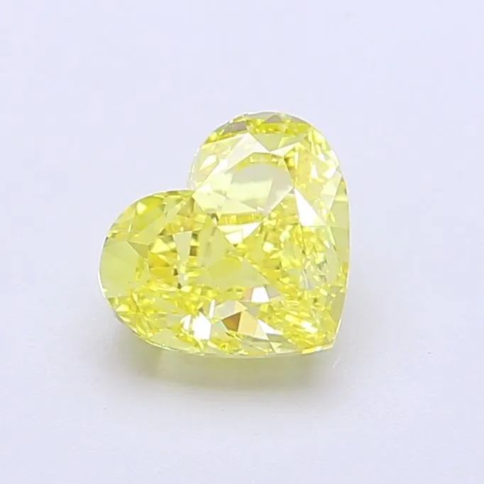 1.09ct HEART Fancy Vivid Yellow VVS2 Coloured Lab diamond