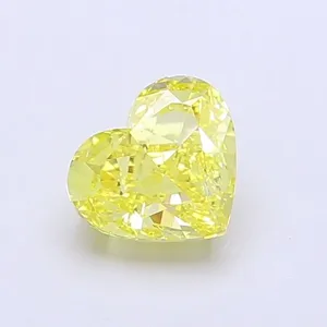 1.09ct HEART Fancy Vivid Yellow VVS2 Coloured Lab diamond