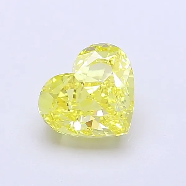 1.09ct HEART Fancy Vivid Yellow VVS2 Coloured Lab diamond