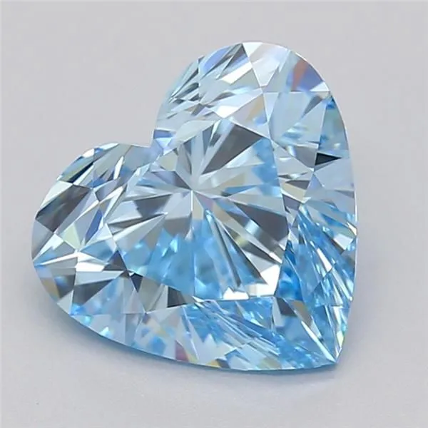 1.01ct HEART Fancy Vivid Blue VVS2 Coloured Lab diamond