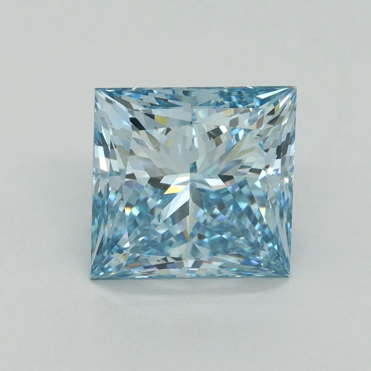 6.03ct PRINCESS Fancy Vivid Blue VS1 Coloured Lab diamond