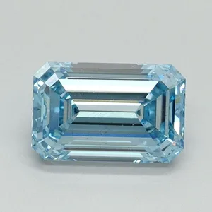 1.06ct EMERALD Fancy Intense Blue VS2 Coloured Lab diamond