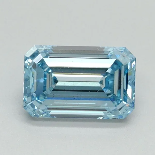 1.06ct EMERALD Fancy Intense Blue VS2 Coloured Lab diamond