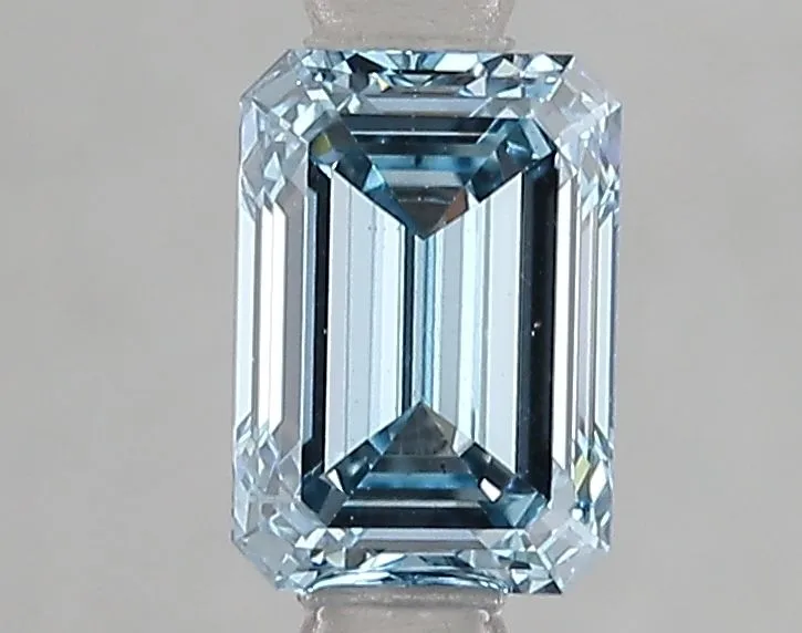 1.23ct EMERALD Fancy Vivid Blue VS1 Coloured Lab diamond
