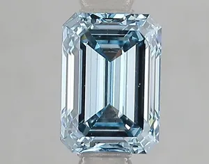 1.23ct EMERALD Fancy Vivid Blue VS1 Coloured Lab diamond