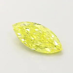 0.54ct MARQUISE Fancy Intense Yellow VVS2 Coloured Lab diamond