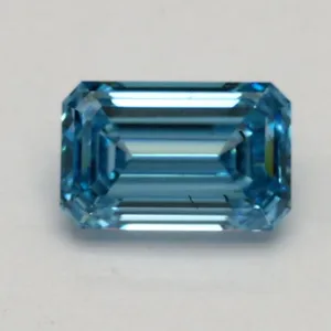 0.55ct EMERALD Fancy Vivid Blue SI1 Coloured Lab diamond