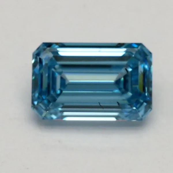 0.55ct EMERALD Fancy Vivid Blue SI1 Coloured Lab diamond