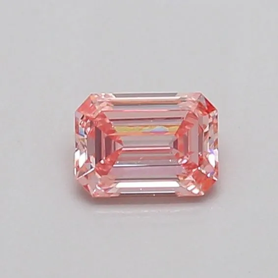 0.31ct EMERALD Fancy Intense Pink SI1 Coloured Lab diamond