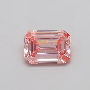 0.31ct EMERALD Fancy Intense Pink SI1 Coloured Lab diamond