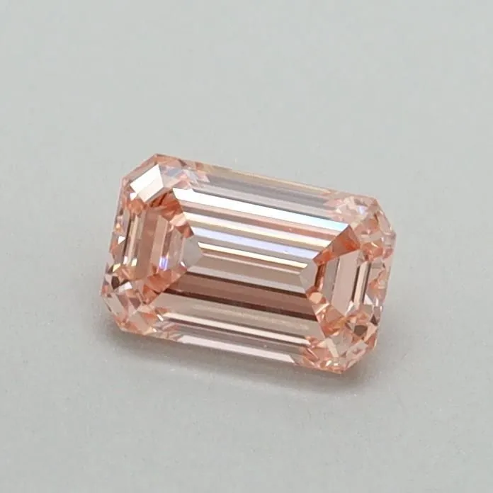 0.42ct EMERALD Fancy Intense Pink VS1 Coloured Lab diamond