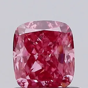 0.52ct CUSHION Fancy Vivid Pink VS1 Coloured Lab diamond