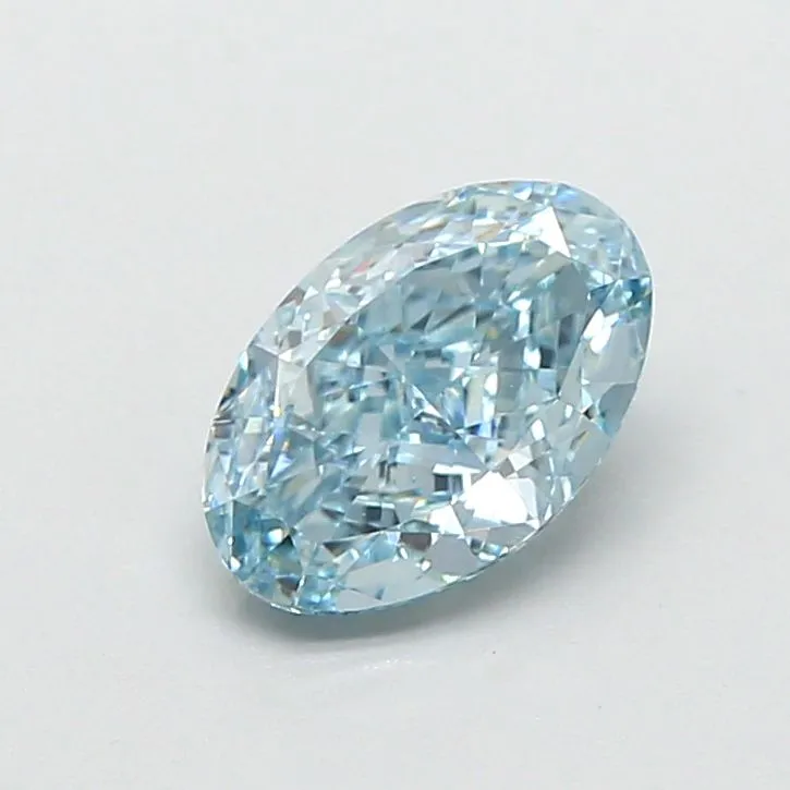 1.13ct OVAL Fancy Vivid Blue VVS2 Coloured Lab diamond
