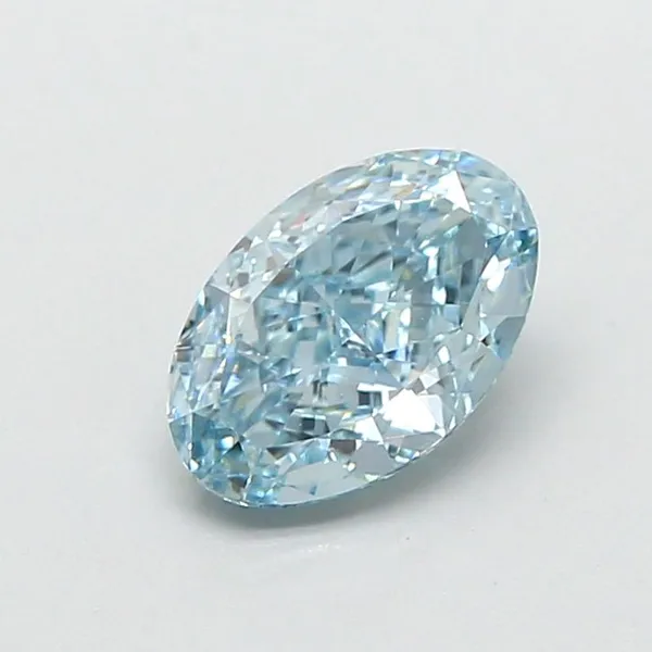 1.13ct OVAL Fancy Vivid Blue VVS2 Coloured Lab diamond