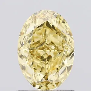 1.14ct OVAL Fancy Vivid Yellow SI1 Coloured Lab diamond