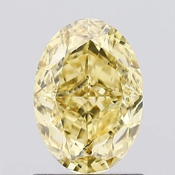 1.14ct OVAL Fancy Vivid Yellow SI1 Coloured Lab diamond