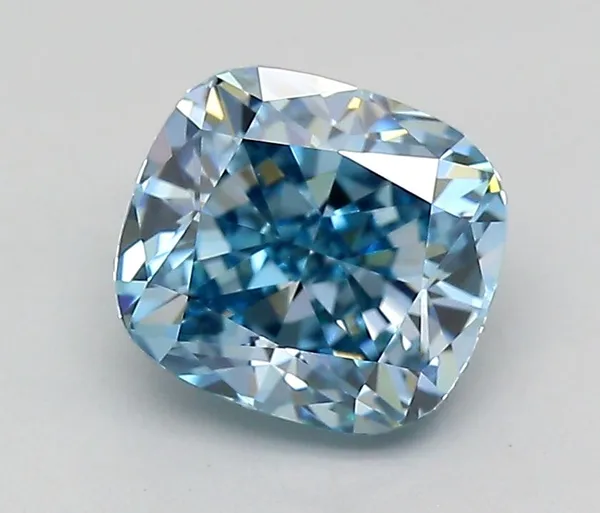 1.08ct CUSHION Fancy Vivid Blue VS1 Coloured Lab diamond