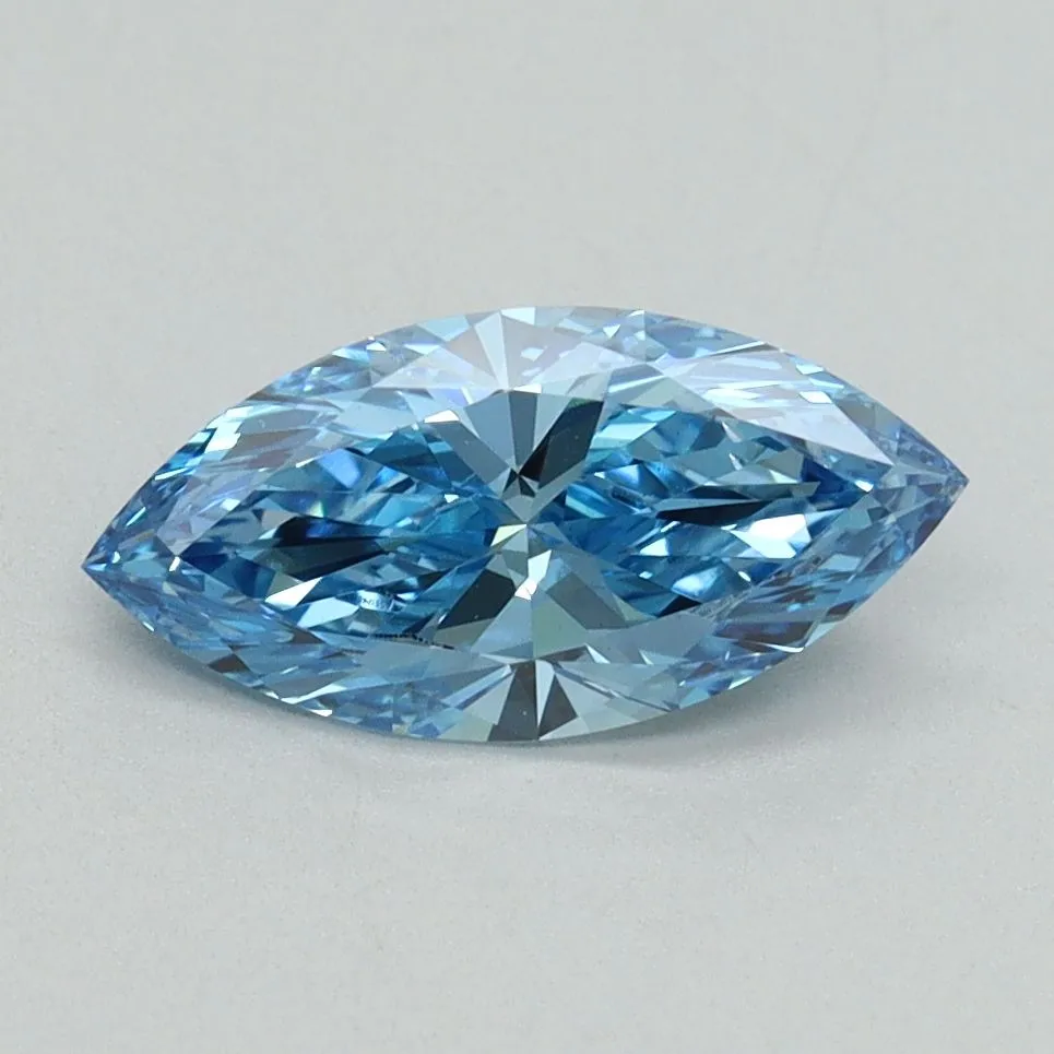 1.02ct MARQUISE Fancy Vivid Blue VS2 Coloured Lab diamond