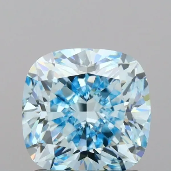 1.45ct CUSHION Fancy Intense Blue VVS2 Coloured Lab diamond
