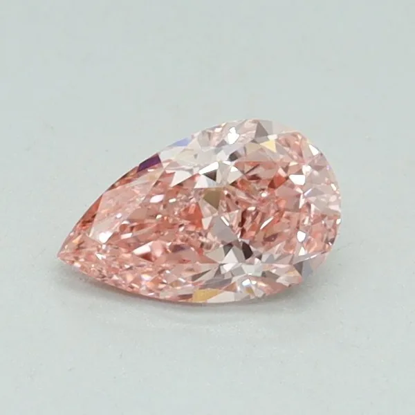 0.42ct PEAR Fancy Vivid Pink VVS2 Coloured Lab diamond