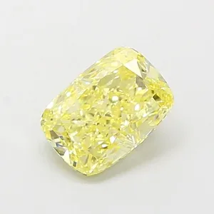 1.11ct CUSHION Fancy Intense Yellow VVS2 Coloured Lab diamond