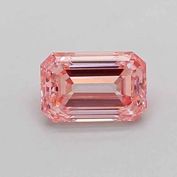 0.71ct EMERALD Fancy Intense Pink VS2 Coloured Lab diamond