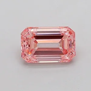 0.71ct EMERALD Fancy Intense Pink VS2 Coloured Lab diamond