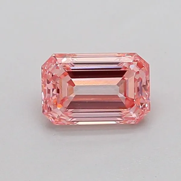 0.71ct EMERALD Fancy Intense Pink VS2 Coloured Lab diamond