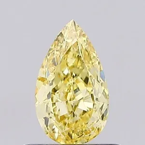 0.59ct PEAR Fancy Intense Yellow VVS2 Coloured Lab diamond