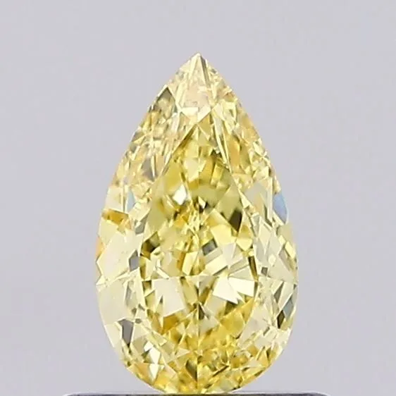 0.59ct PEAR Fancy Intense Yellow VVS2 Coloured Lab diamond