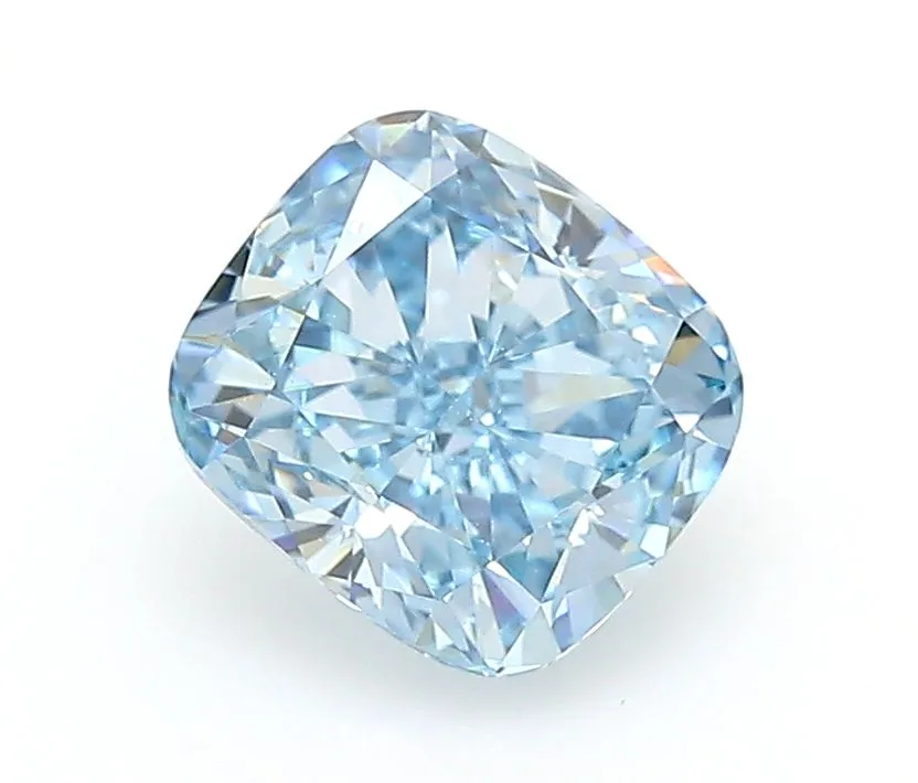 1.08ct CUSHION Fancy Vivid Blue VVS2 Coloured Lab diamond