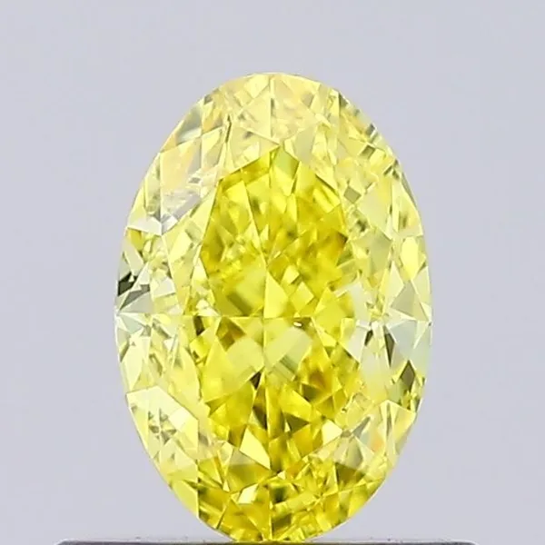 0.56ct OVAL Fancy Vivid Yellow VS1 Coloured Lab diamond