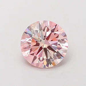 0.97ct ROUND Fancy Light Pink VS1 Coloured Lab diamond