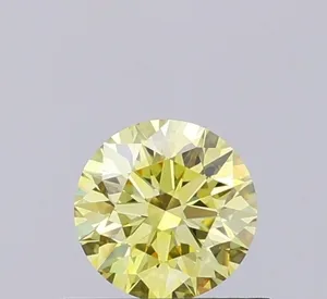 0.56ct ROUND Fancy Intense Yellow VVS1 Coloured Lab diamond