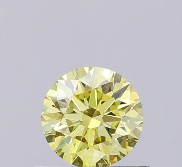 0.56ct ROUND Fancy Intense Yellow VVS1 Coloured Lab diamond