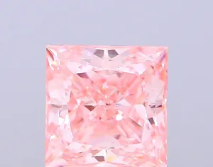2.55ct PRINCESS Fancy Vivid Pink VVS2 Coloured Lab diamond