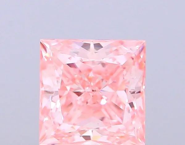 2.55ct PRINCESS Fancy Vivid Pink VVS2 Coloured Lab diamond