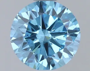 0.78ct ROUND Fancy Vivid Blue SI1 Coloured Lab diamond
