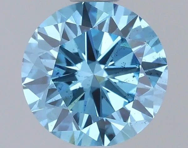 0.78ct ROUND Fancy Vivid Blue SI1 Coloured Lab diamond
