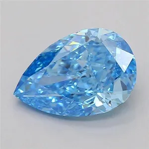 0.71ct PEAR Fancy Vivid Blue VVS2 Coloured Lab diamond