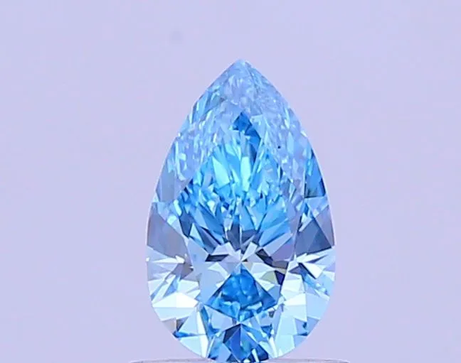 0.84ct PEAR Fancy Vivid Blue VVS1 Coloured Lab diamond
