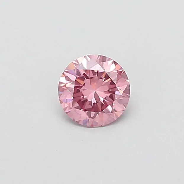 0.45ct ROUND Fancy Vivid Pink VS2 Coloured Lab diamond