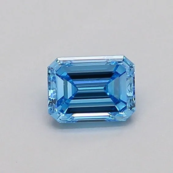 0.38ct EMERALD Fancy Vivid Blue VVS2 Coloured Lab diamond