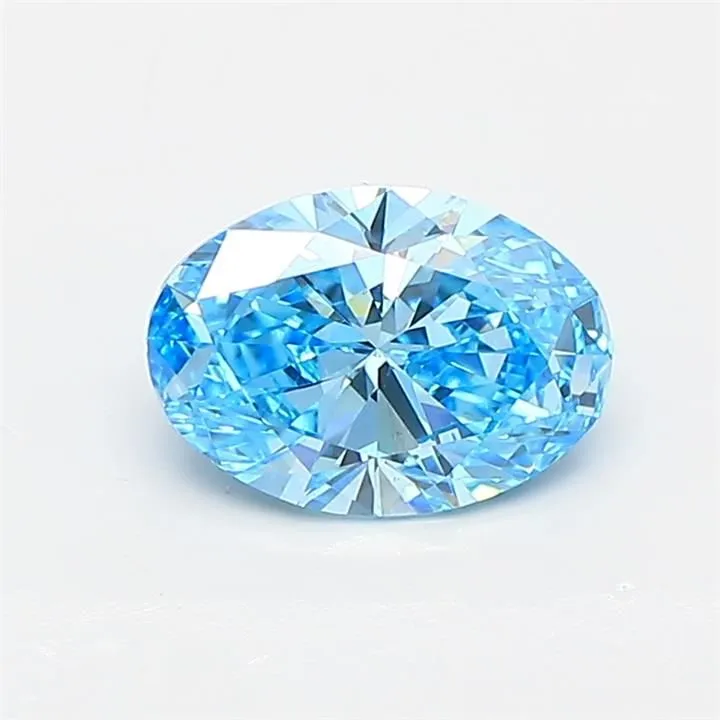 0.87ct OVAL Fancy Vivid Blue VS1 Coloured Lab diamond