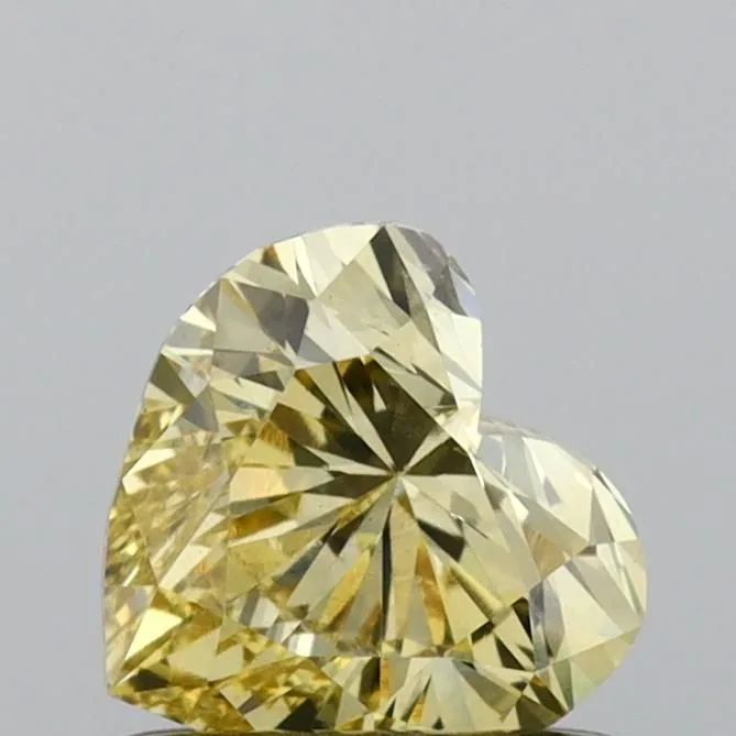 0.64ct HEART Fancy Intense Yellow VS2 Coloured Lab diamond