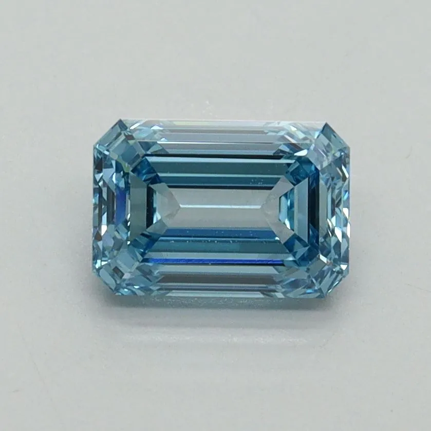 1.04ct EMERALD Fancy Vivid Blue VVS2 Coloured Lab diamond
